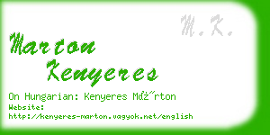 marton kenyeres business card